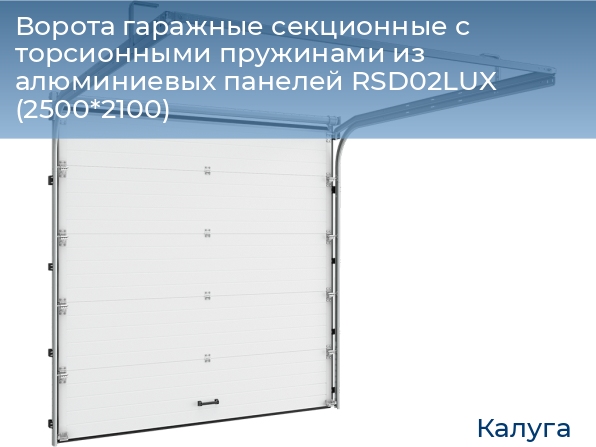 Ворота гаражные секционные с торсионными пружинами из алюминиевых панелей RSD02LUX (2500*2100), kaluga.doorhan.ru