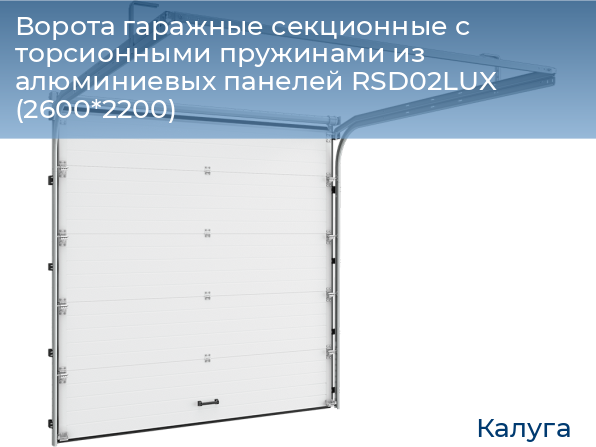 Ворота гаражные секционные с торсионными пружинами из алюминиевых панелей RSD02LUX (2600*2200), kaluga.doorhan.ru
