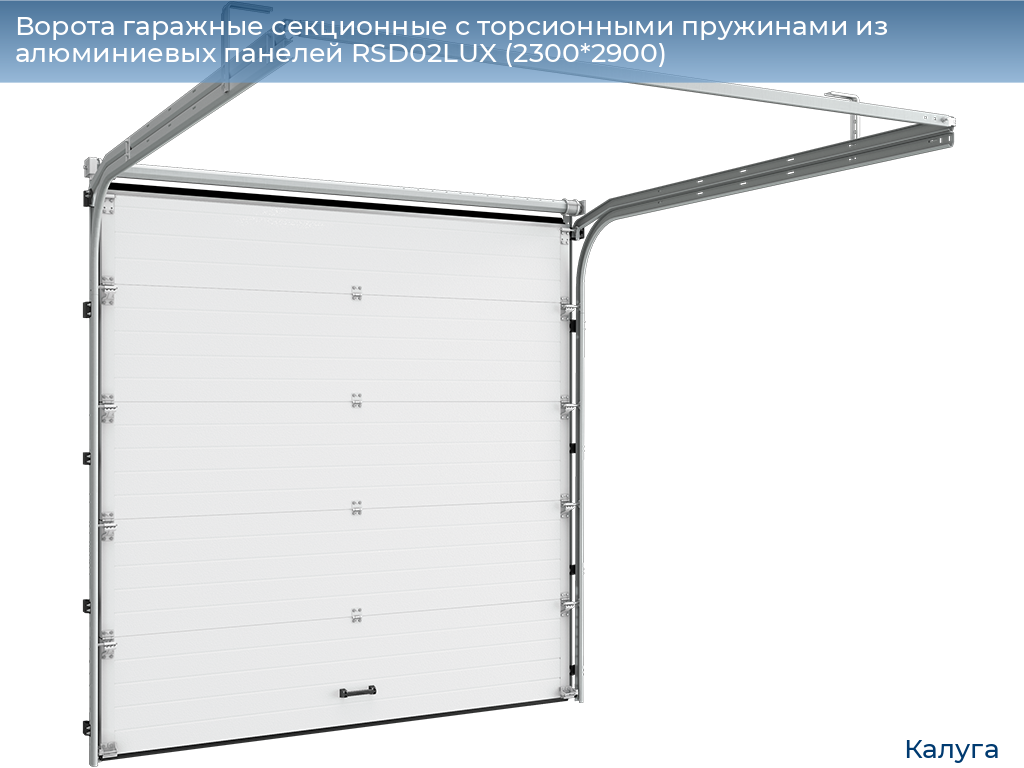 Ворота гаражные секционные с торсионными пружинами из алюминиевых панелей RSD02LUX (2300*2900), kaluga.doorhan.ru
