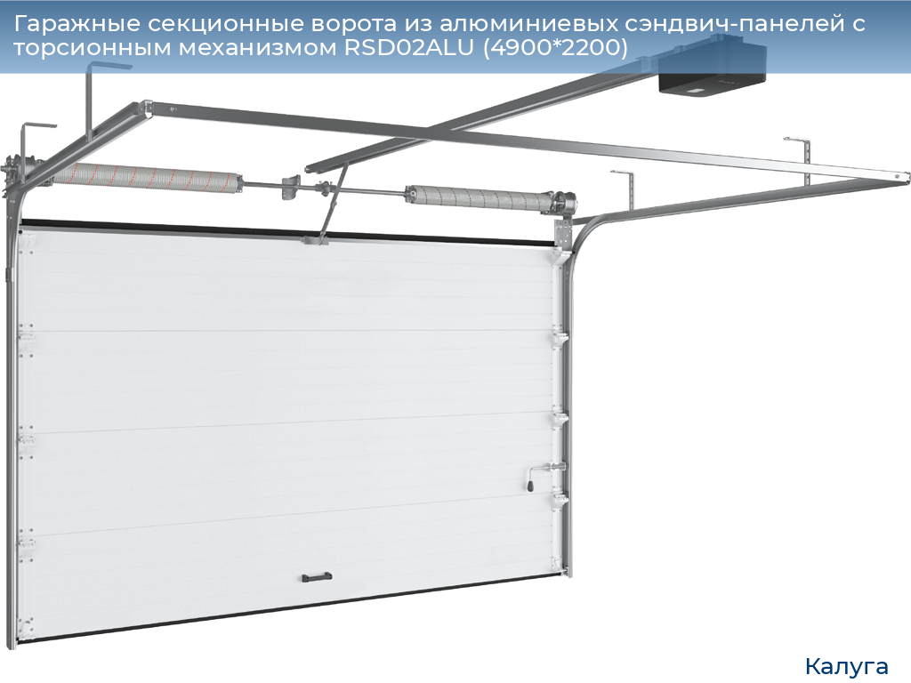Гаражные секционные ворота из алюминиевых сэндвич-панелей с торсионным механизмом RSD02ALU (4900*2200), kaluga.doorhan.ru