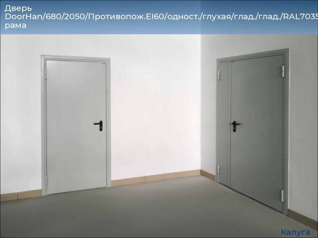 Дверь DoorHan/680/2050/Противопож.EI60/одност./глухая/глад./глад./RAL7035/лев./угл. рама, kaluga.doorhan.ru