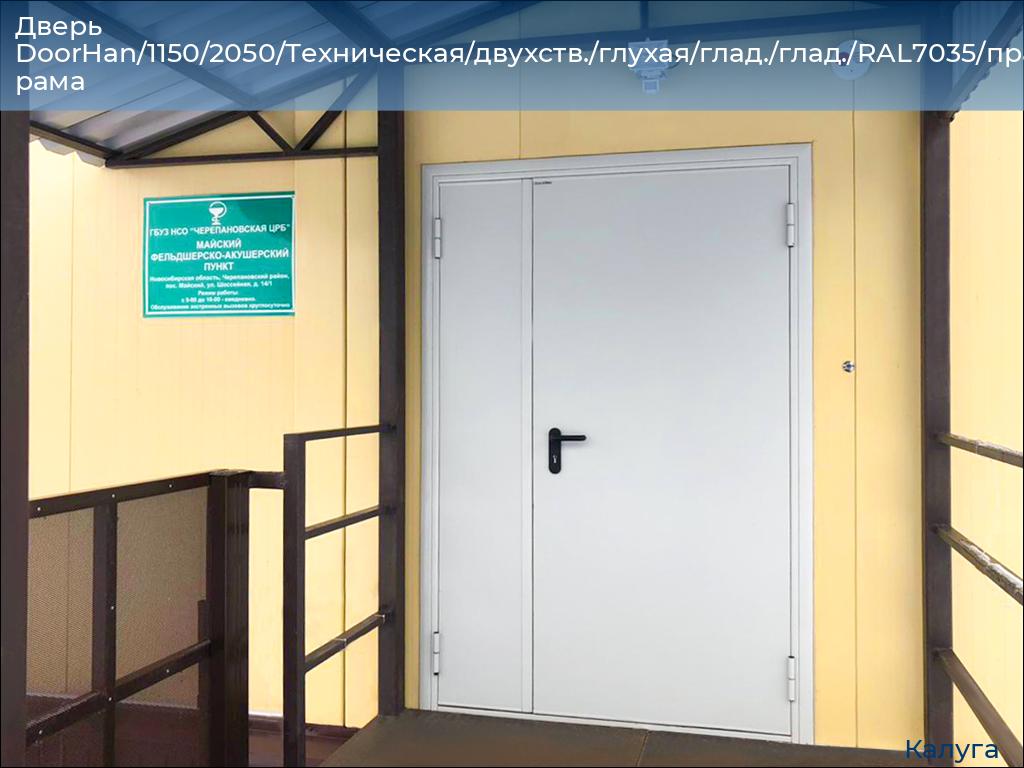 Дверь DoorHan/1150/2050/Техническая/двухств./глухая/глад./глад./RAL7035/прав./угл. рама, kaluga.doorhan.ru