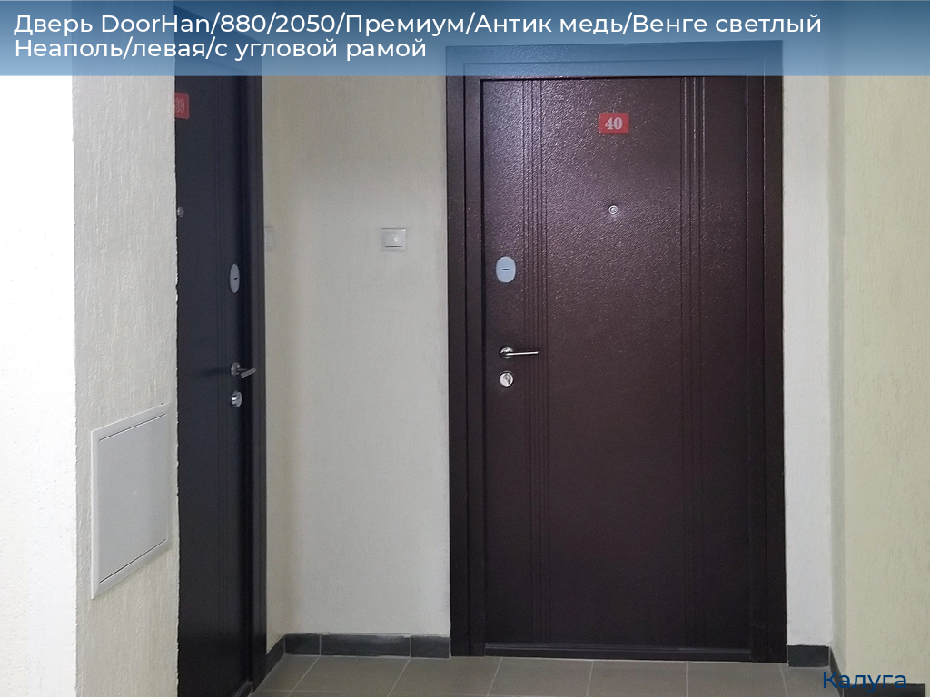 Дверь DoorHan/880/2050/Премиум/Антик медь/Венге светлый Неаполь/левая/с угловой рамой, kaluga.doorhan.ru