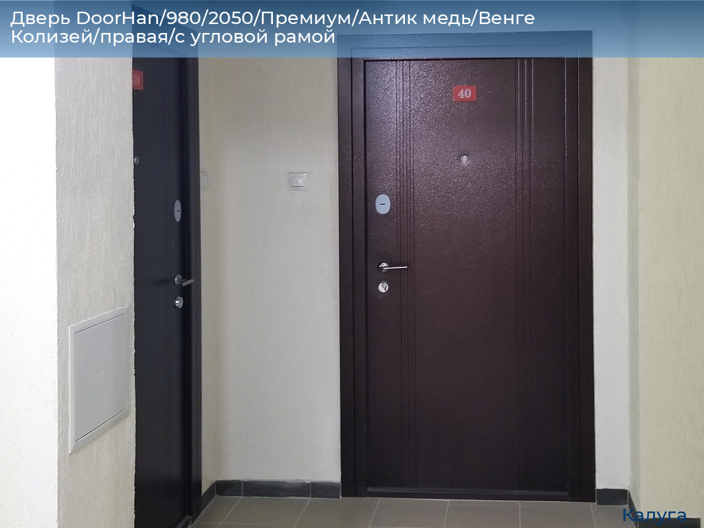 Дверь DoorHan/980/2050/Премиум/Антик медь/Венге Колизей/правая/с угловой рамой, kaluga.doorhan.ru